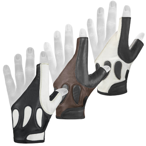 ITALIAN Archery Bow Gloves "BLACK, BROWN, BEIGE, DARK BROWN "