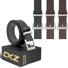 Leather Stitch  For Men Belt (100% GENUINE) Black/Brown waist belt Sizes 30'' to 72'' with Regular perfect for Boys Gift, Dress, Jeans, Cowboy, Casual & Work wear