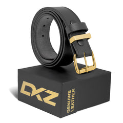 Leather Stitch Belt For Men Golden Puter Loop Buckle (100% GENUINE) Black/Brown waist belt Sizes 30'' to 72'' perfect for Boys Gift, Dress, Jeans, Cowboy, Casual & Work wear