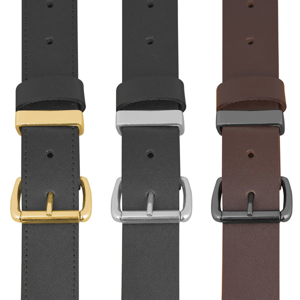 Leather Stitch Belt For Men Golden Puter Loop Buckle (100% GENUINE) Black/Brown waist belt Sizes 30'' to 72'' perfect for Boys Gift, Dress, Jeans, Cowboy, Casual & Work wear