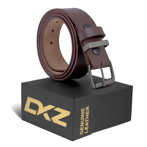 Leather Plain Belt For Men Black Puter Loop Buckle (100% GENUINE) Black/Brown waist belt Sizes 30'' to 72"perfect for Boys Gift, Dress, Jeans, Cowboy, Casual & Work wear