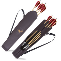 Daskz Leathers Archery Arrow Quiver Back Waist Shoulder Strap Bag for Right Arm