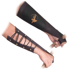 Daskz Leather Archery Arm Guard Protective Forearm Bracer for Shooting Hunting