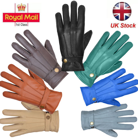 LEATHER GLOVES SOFT FEEL WINTER WARM OUTDOOR WALKING NEW ☑ TOP QUALITY ANILINE COW HIDE LEATHER ☑ LAST FOR YEARS