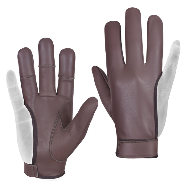 ARCHERS LEATHER 4 Finger Glove, Beige,brown,black,dark Brown