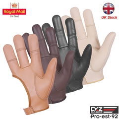 ARCHERS LEATHER 4 Finger Glove, Beige,Brown,Black,Dark Brown - "Hunting Gloves"