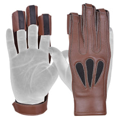 AMERICAN PREMIUM ARCHERS LEATHER 3FINGER Right Hand Glove,BLACK,DARK BROWN,BEIGE