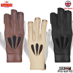 AMERICAN PREMIUM ARCHERS LEATHER 3FINGER Right Hand Glove,BLACK,DARK BROWN,BEIGE