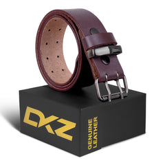 Daskz Leathers Leather Belts For Men Double Hole Prong Belt (100% GENUINE) Black/Brown waist belt Sizes 30'' to 72'' with Black Metal Buckle perfect for Work wear,