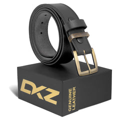 Leather Belts For Men Stitch Belt (100% GENUINE) Black/Brown waist belt Sizes 30'' to 72'' with Antique Brass Buckle perfect for Boys Gift, Dress, Jeans, Cowboy, Casual & Work wear