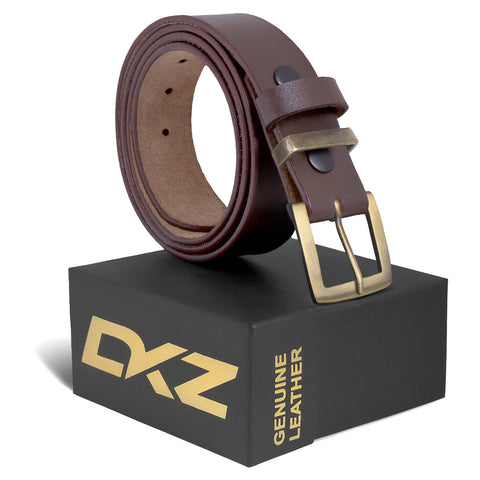 LEATLeather Belts For Men Plain Belt (100% GENUINE) Black/Brown waist belt Sizes 30'' to 72'' with Antique Brass Buckle perfect for Boys Gift, Dress, Jeans, Cowboy, Casual & Work wear